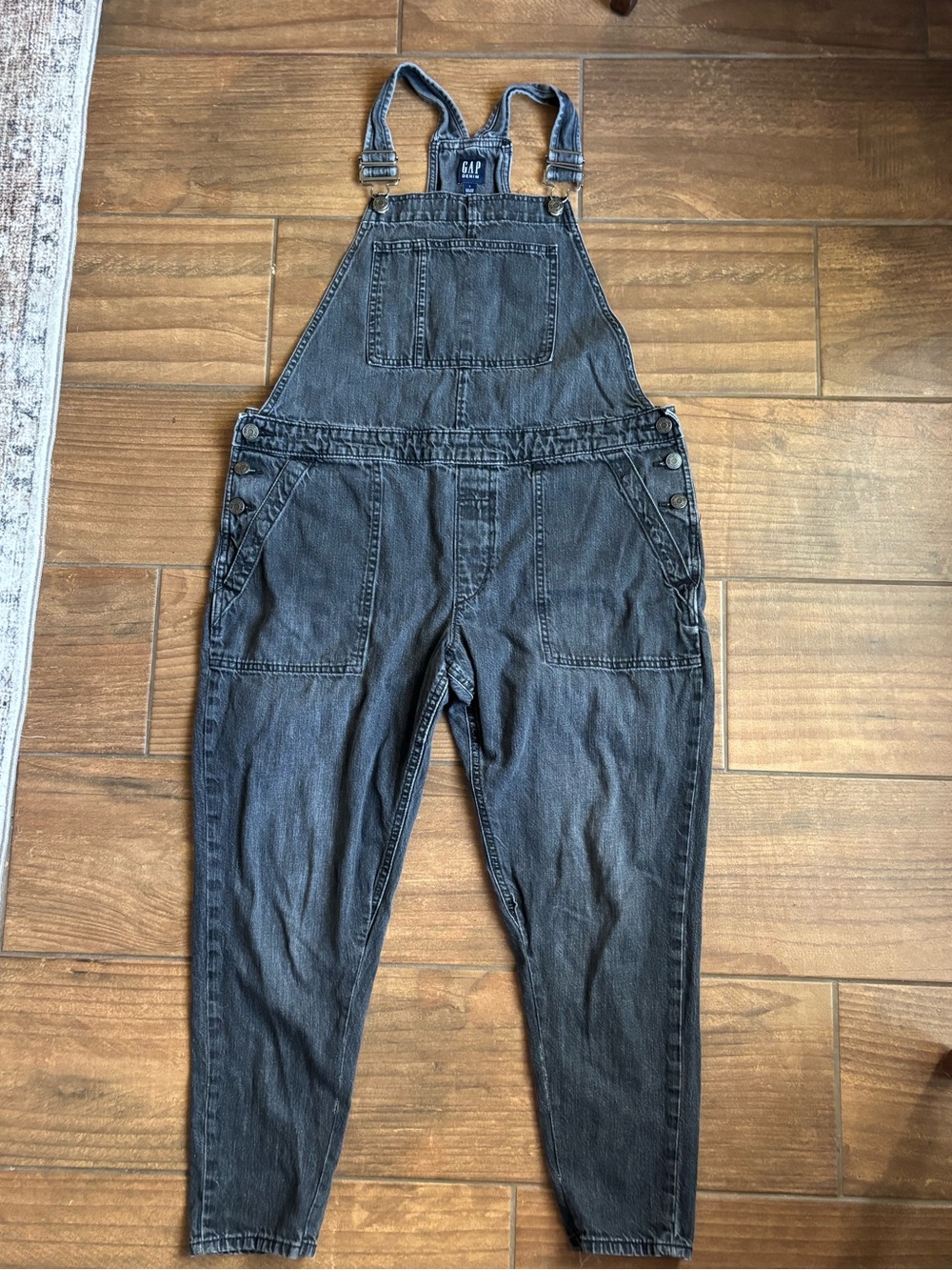 GAP Denim Youth L Black Wash Overalls Carpenter Bib Y2K 90s